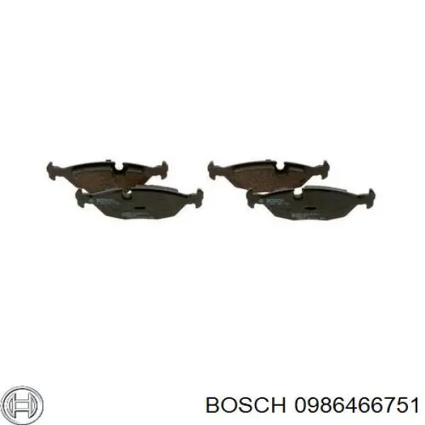 Колодки гальмові задні, дискові 0986466751 Bosch