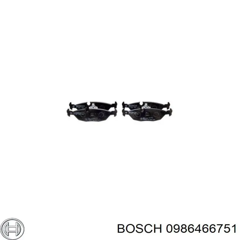 Задні гальмівні колодки 0986466751 Bosch