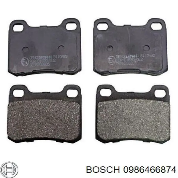 0986466874 Bosch колодки гальмові задні, дискові