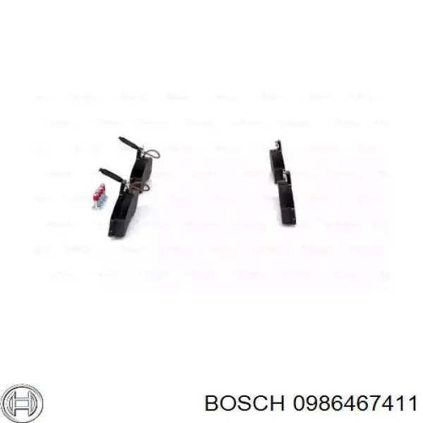 0986467411 Bosch колодки гальмівні передні, дискові