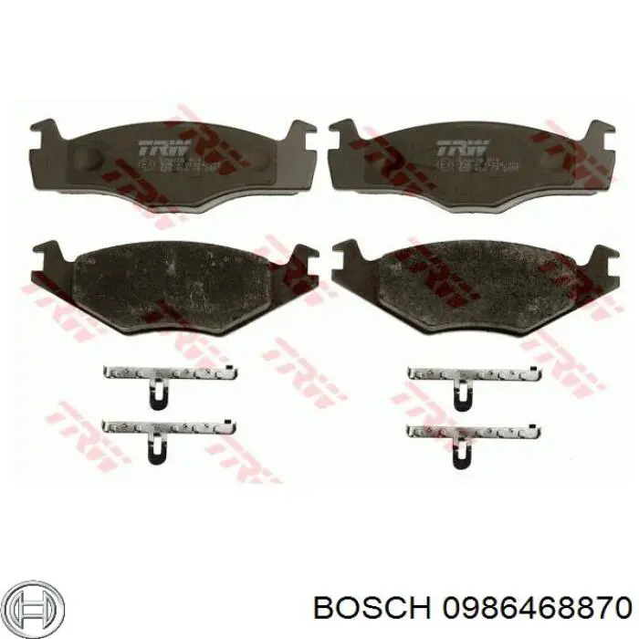 Купити 0986468870 Bosch Колодки гальмівні передні, дискові