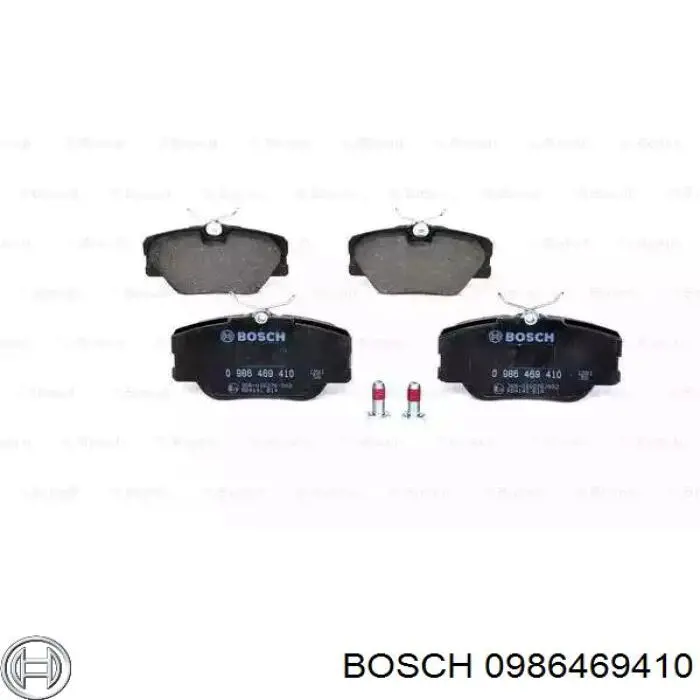 0986469410 Bosch колодки гальмівні передні, дискові