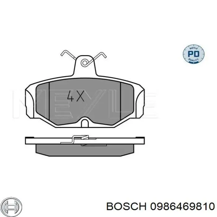 Задні гальмівні колодки 0986469810 Bosch