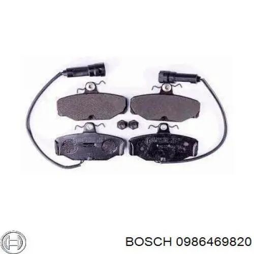 0986469820 Bosch Колодки гальмівні задні, дискові