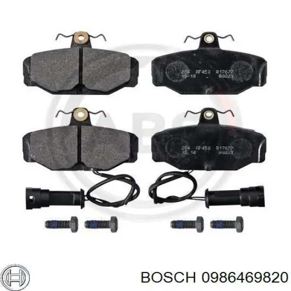 0986469820 Bosch колодки гальмові задні, дискові