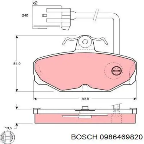 Задні дискові колодки Bosch 0986469820