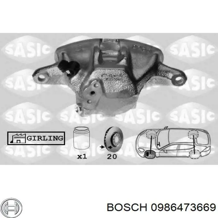 Купити 0986473669 Bosch Супорт гальмівний передній лівий
