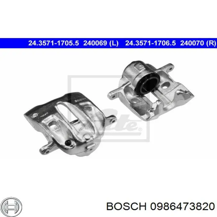 Супорт гальмівний передній лівий 0986473820 Bosch