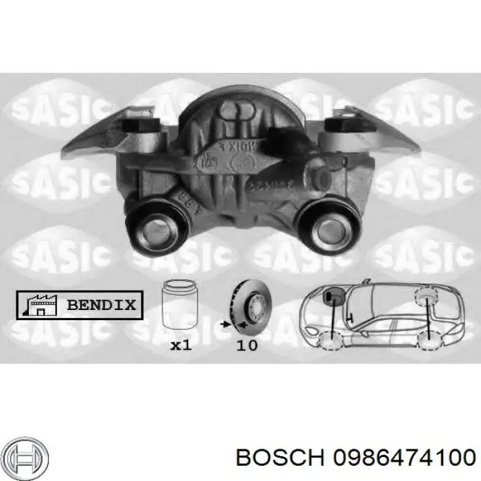 Супорт гальмівний передній правий 0986474100 Bosch