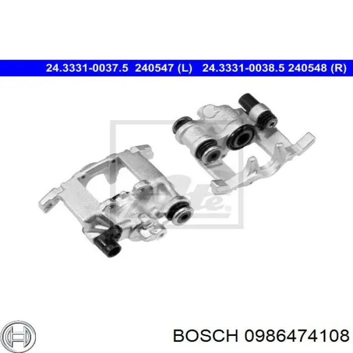 0986474108 Bosch Супорт гальмівний задній правий