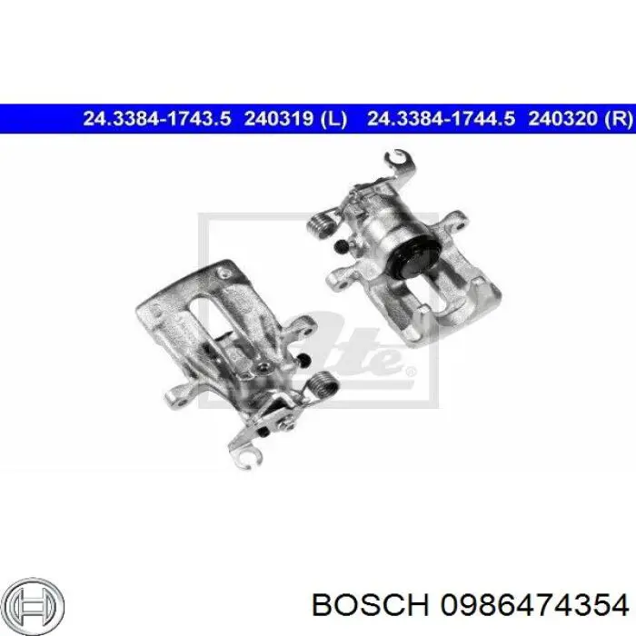 Купити 0986474354 Bosch Супорт задній правий
