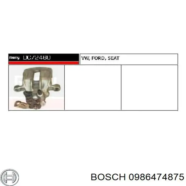 Купити 0986474875 Bosch Супорт задній лівий