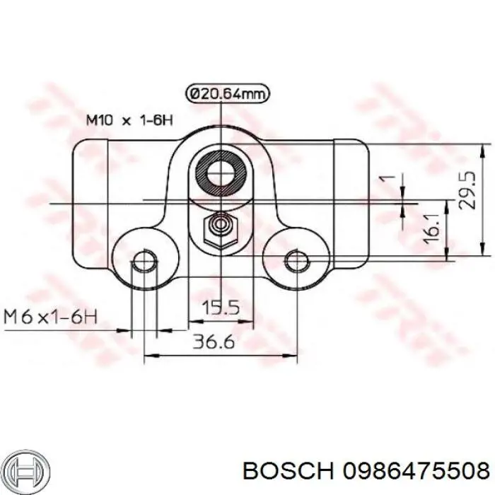 Купити 0986475508 Bosch Циліндр гальмівний колісний/робітник, задній