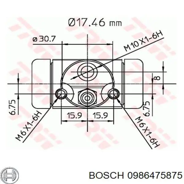 Купити 0986475875 Bosch Циліндр гальмівний колісний/робітник, задній