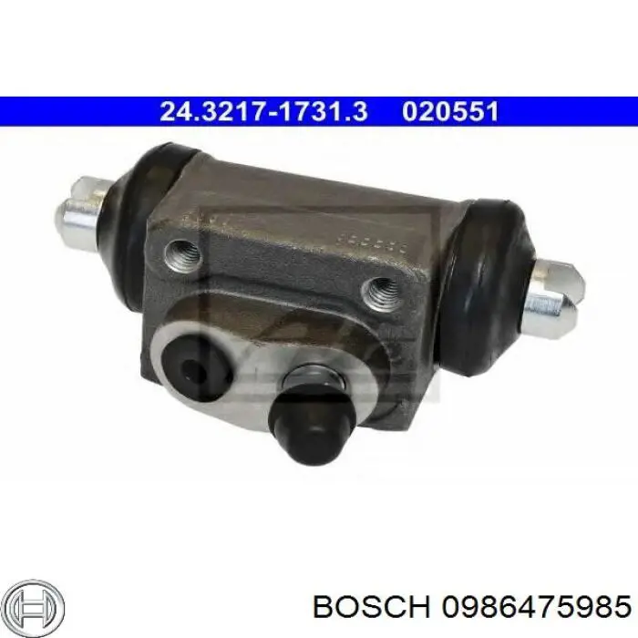 Циліндр гальмівний колісний/робітник, задній 0986475985 Bosch