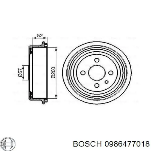 Барабан гальмівний задній Bosch 0986477018