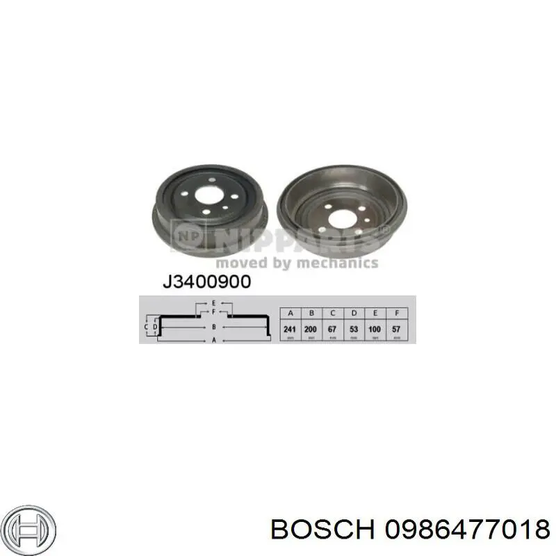 Барабан гальмівний задній 0986477018 Bosch