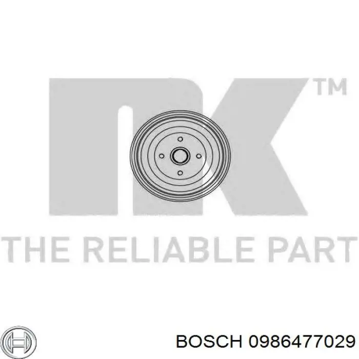 Барабан гальмівний задній 0986477029 Bosch