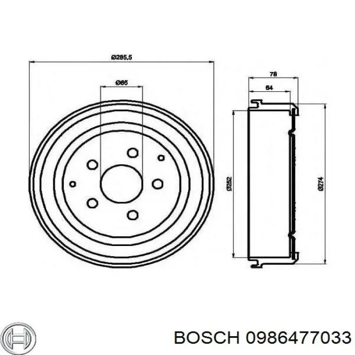 Барабан гальмівний задній Bosch 0986477033