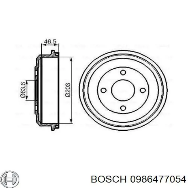 Барабан гальмівний задній Bosch 0986477054