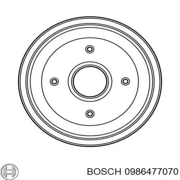 Купити 0986477070 Bosch Барабан гальмівний задній