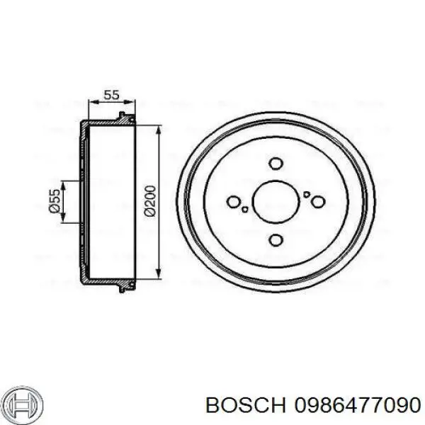 Барабан гальмівний задній 0986477090 Bosch