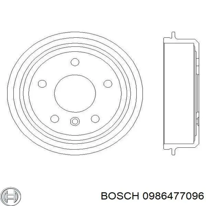 Барабан гальмівний задній 0986477096 Bosch