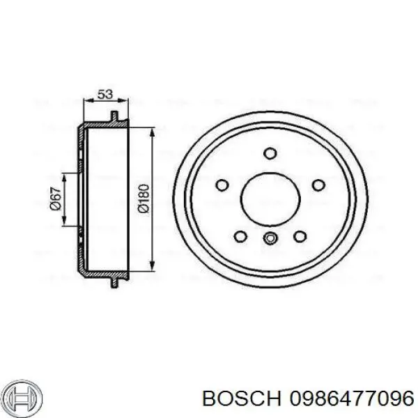 0986477096 Bosch Барабан гальмівний задній