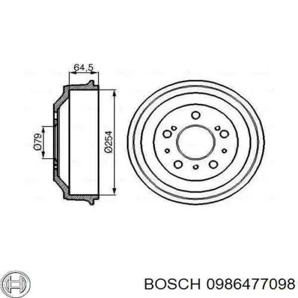0986477098 Bosch барабан гальмівний задній
