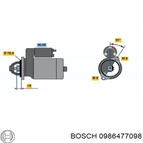 Барабан гальмівний задній Bosch 0986477098 ціна, від 55.55 USD
