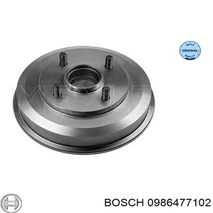 Барабан гальмівний задній Bosch 0986477102 ціна, від 37.35 USD