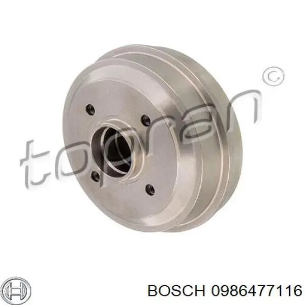 Барабан гальмівний задній Bosch 0986477116 ціна, від 38.29 USD