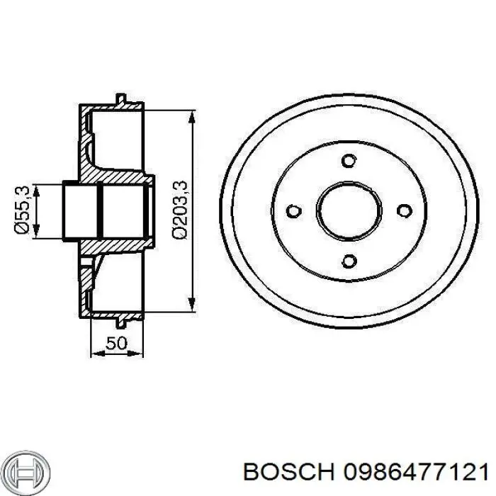 0986477121 Bosch барабан гальмівний задній