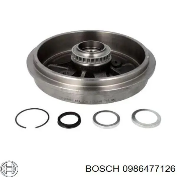 Барабан гальмівний задній 0986477126 Bosch