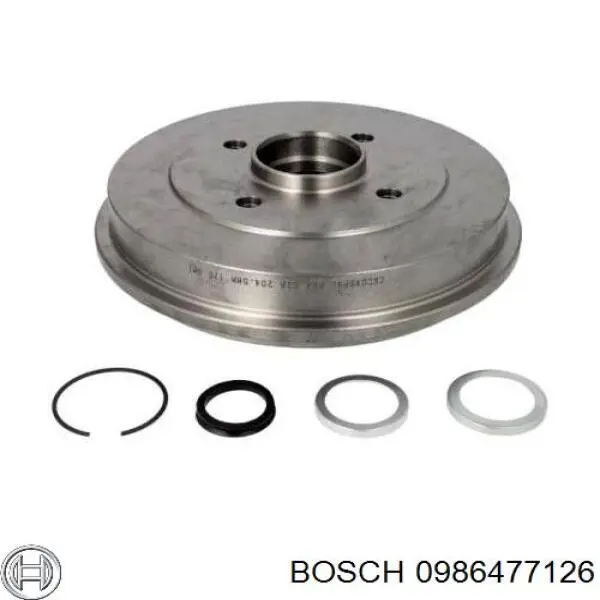 Купити 0986477126 Bosch Барабан гальмівний задній