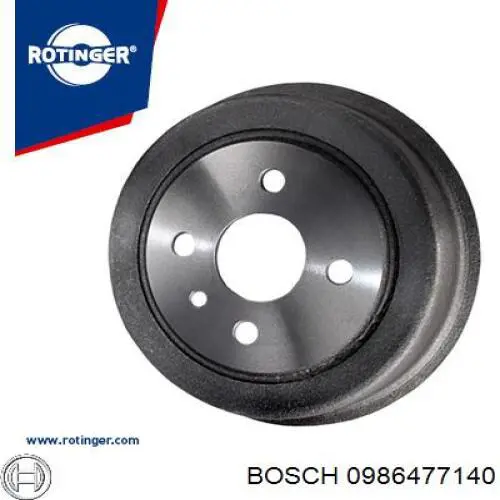 Барабан гальмівний задній Bosch 0986477140 ціна, від 34.45 USD