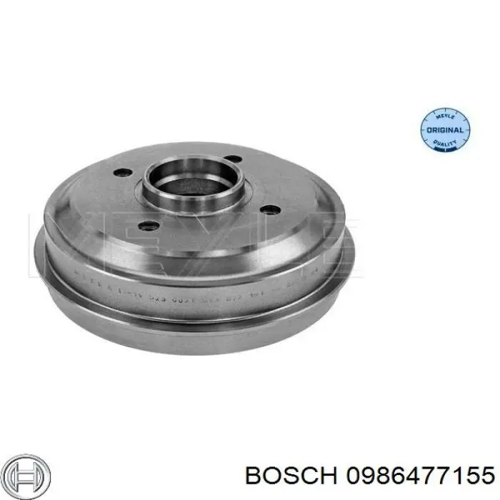 Барабан гальмівний задній Bosch 0986477155 ціна, від 39.25 USD