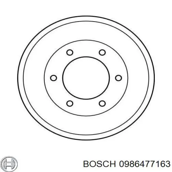 Купити 0986477163 Bosch Барабан гальмівний задній