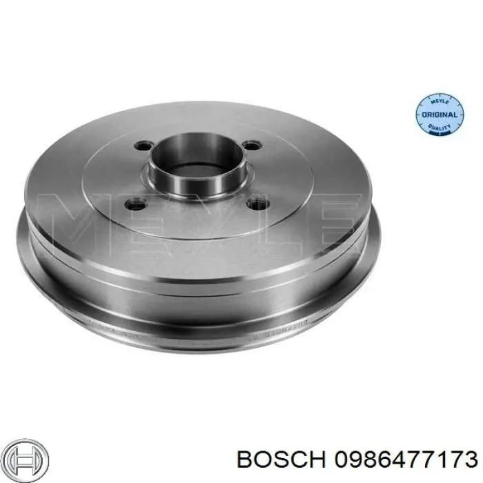 Барабан гальмівний задній 0986477173 Bosch