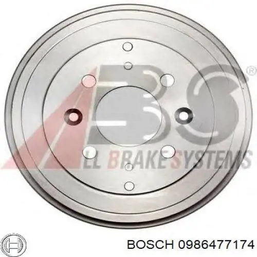 Барабан гальмівний задній 0986477174 Bosch