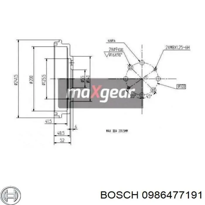 Барабан гальмівний задній Bosch 0986477191