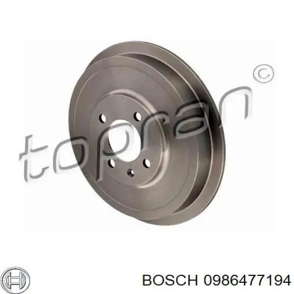 Барабан гальмівний задній Bosch 0986477194 ціна, від 48.93 USD