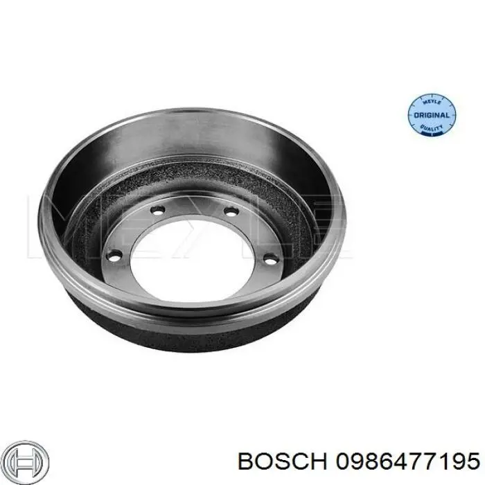 Барабан гальмівний задній 0986477195 Bosch