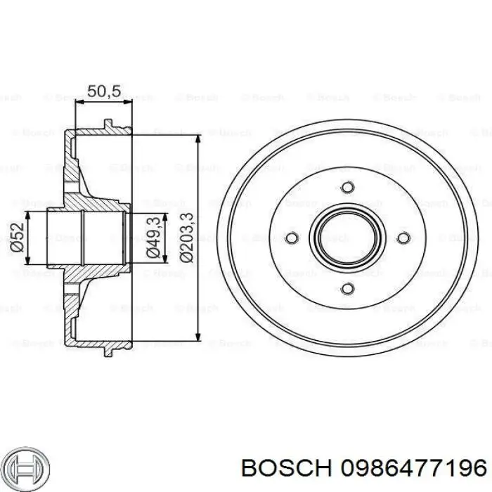 0986477196 Bosch барабан гальмівний задній