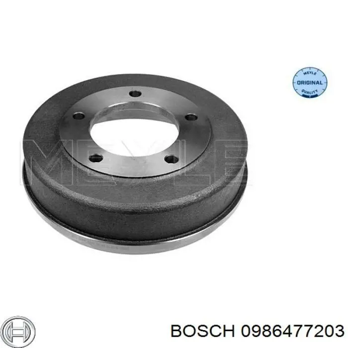 Барабан гальмівний задній Bosch 0986477203 ціна, від 78.28 USD