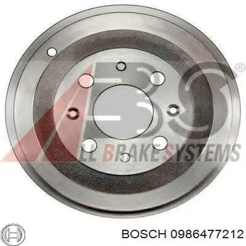 Барабан гальмівний задній Bosch 0986477212