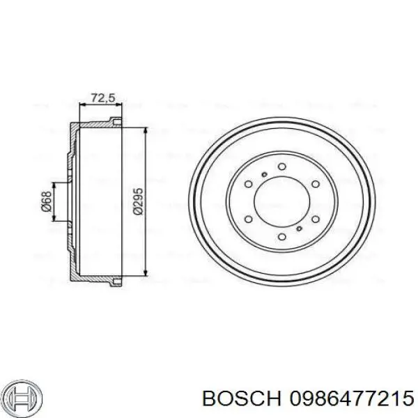 0986477215 Bosch барабан гальмівний задній