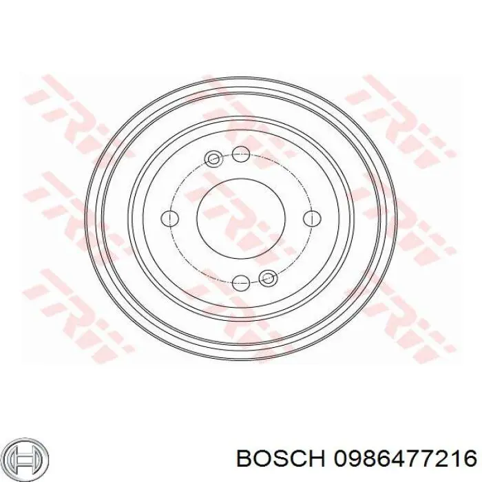 Купити 0986477216 Bosch Барабан гальмівний задній