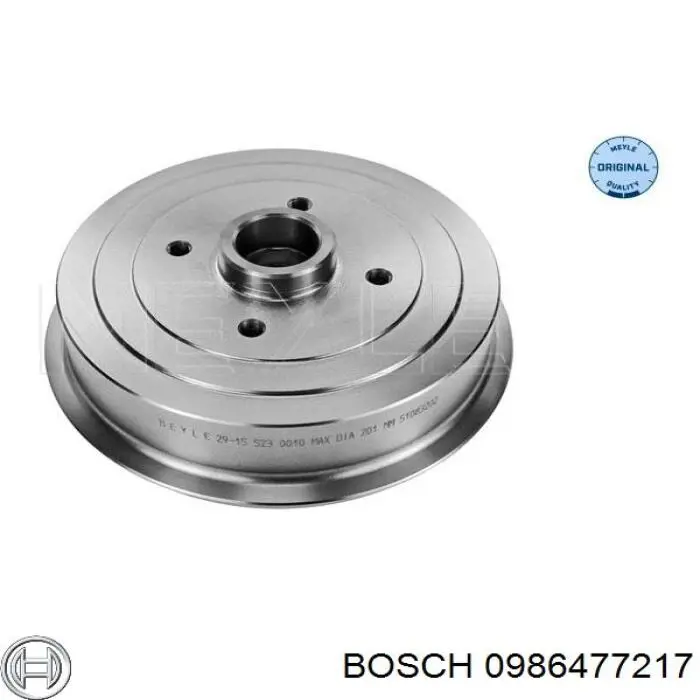 0986477217 Bosch барабан гальмівний задній