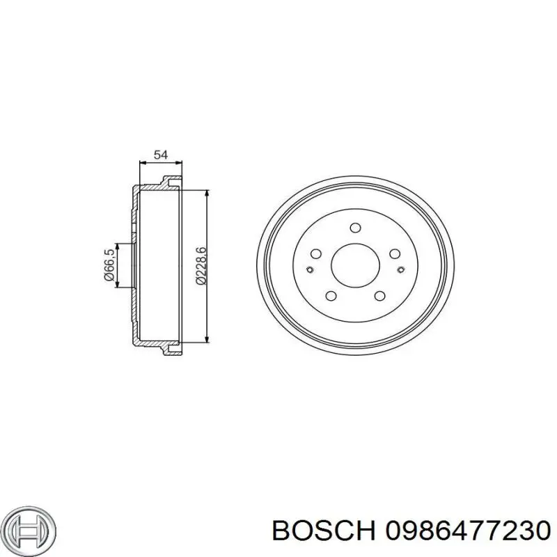 0986477230 Bosch барабан гальмівний задній